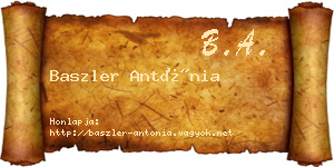 Baszler Antónia névjegykártya